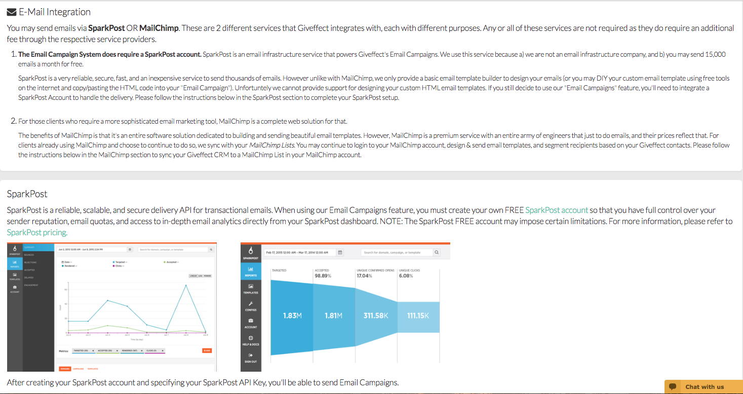 Email Marketing Campaign Funnel and SparkPost Analytics Graph