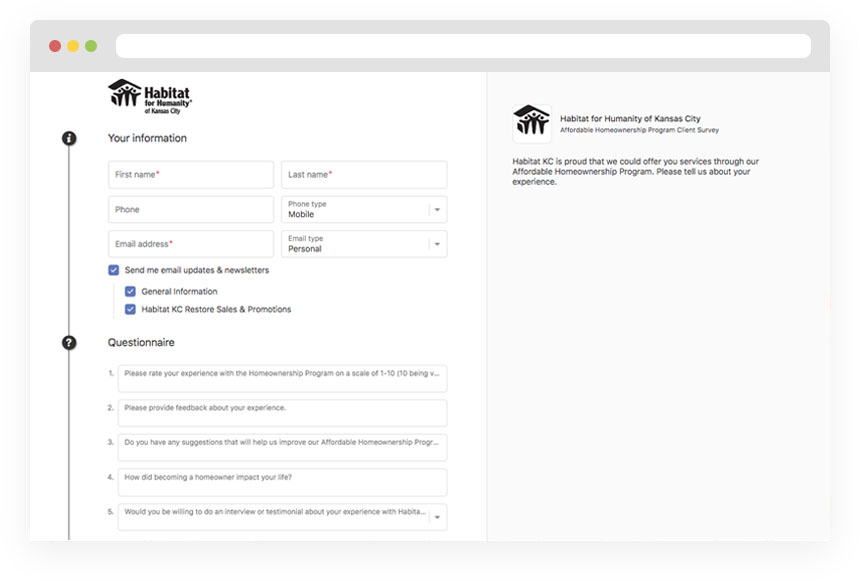 Partner family application form