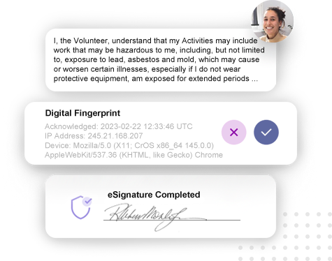 Example of Liability Waiver Signature