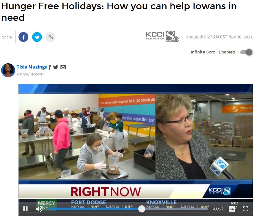 Screenshot of text-to-give fundraising event in partnership with KCCI